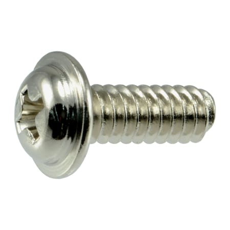 #10-24 X 1/2 In Machine Screw, Nickel Plated Steel, 15 PK